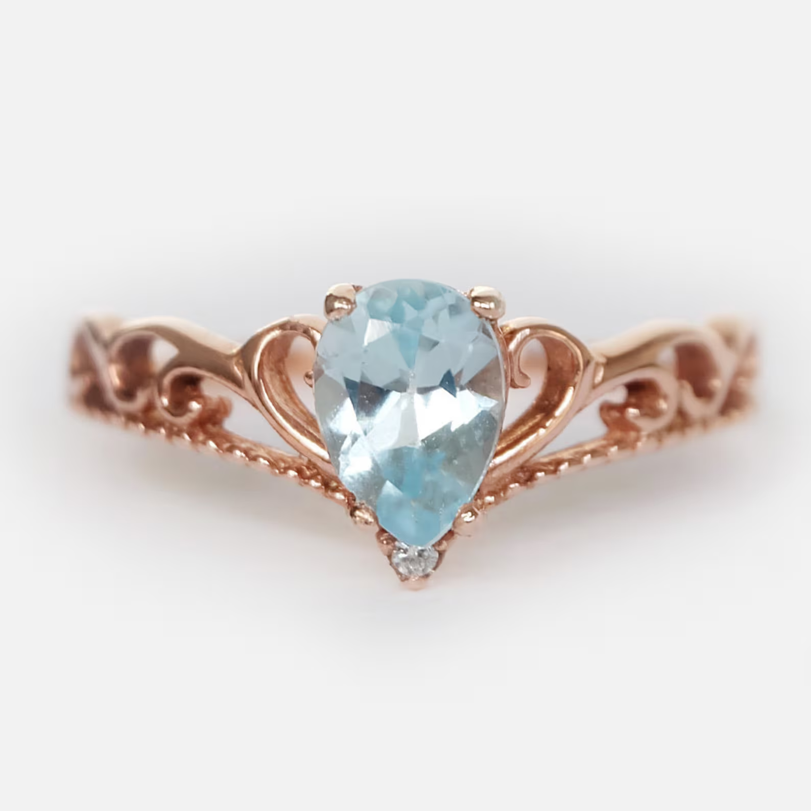 Aquamarine Vintage Ring Elise - SOVATS