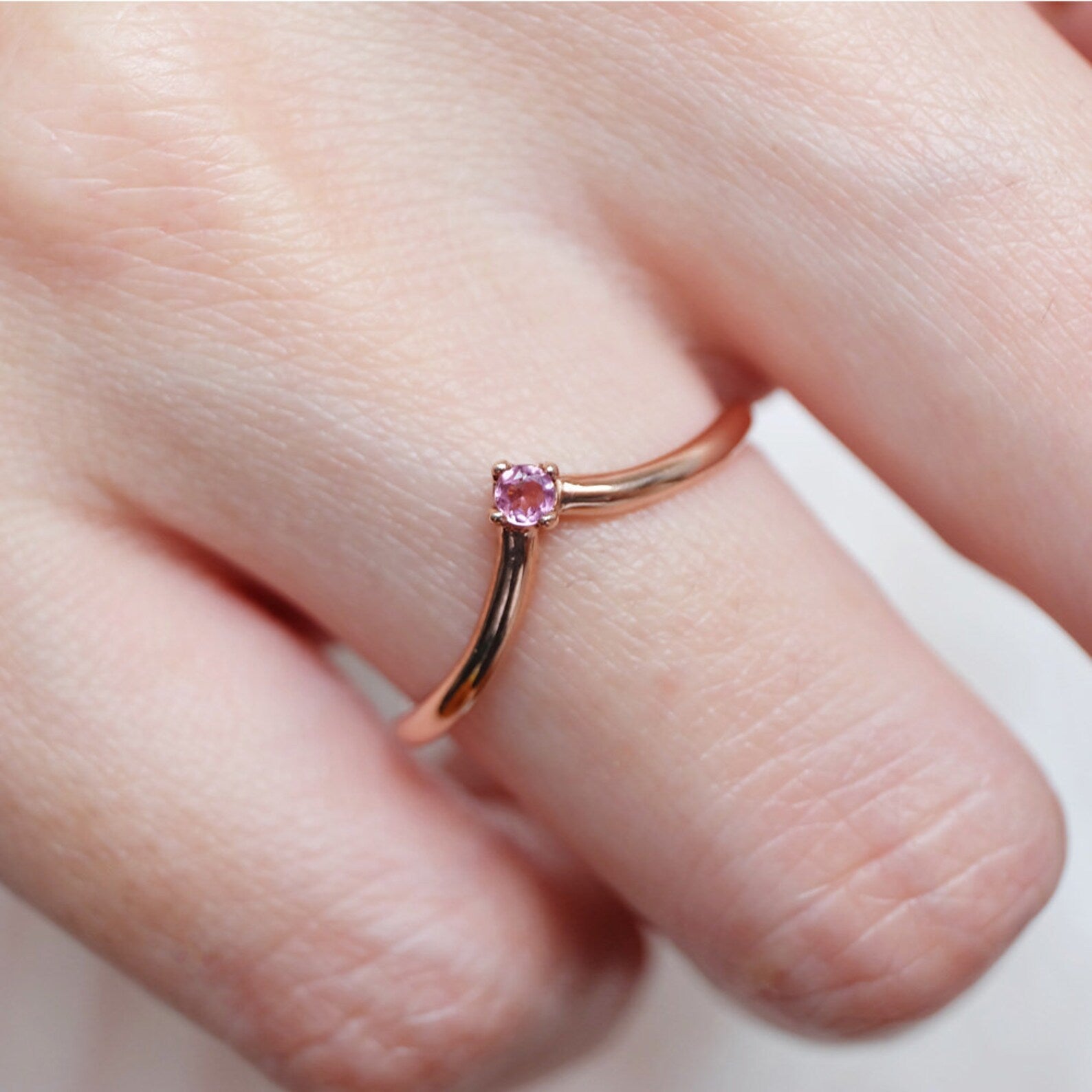 Pink Sapphire Solitaire Ring Beluna