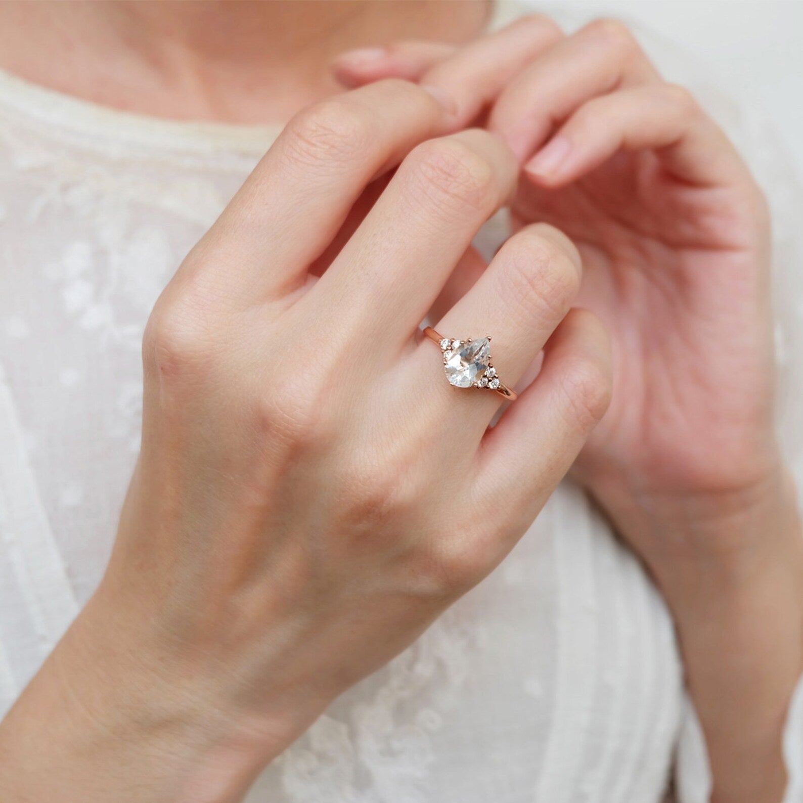 White Topaz Ring Chandra - SOVATS