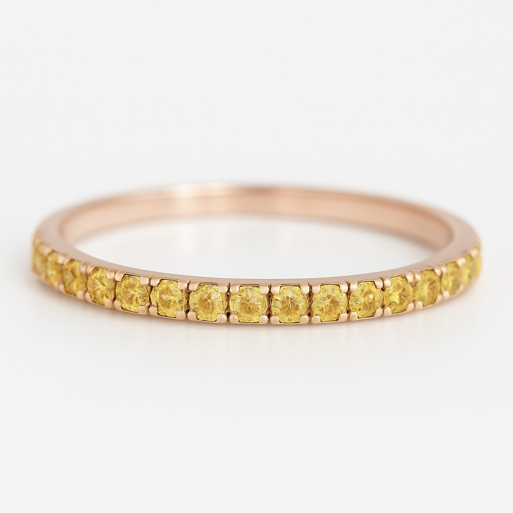 Yellow Diamond Half Eternity Ring Jasmin