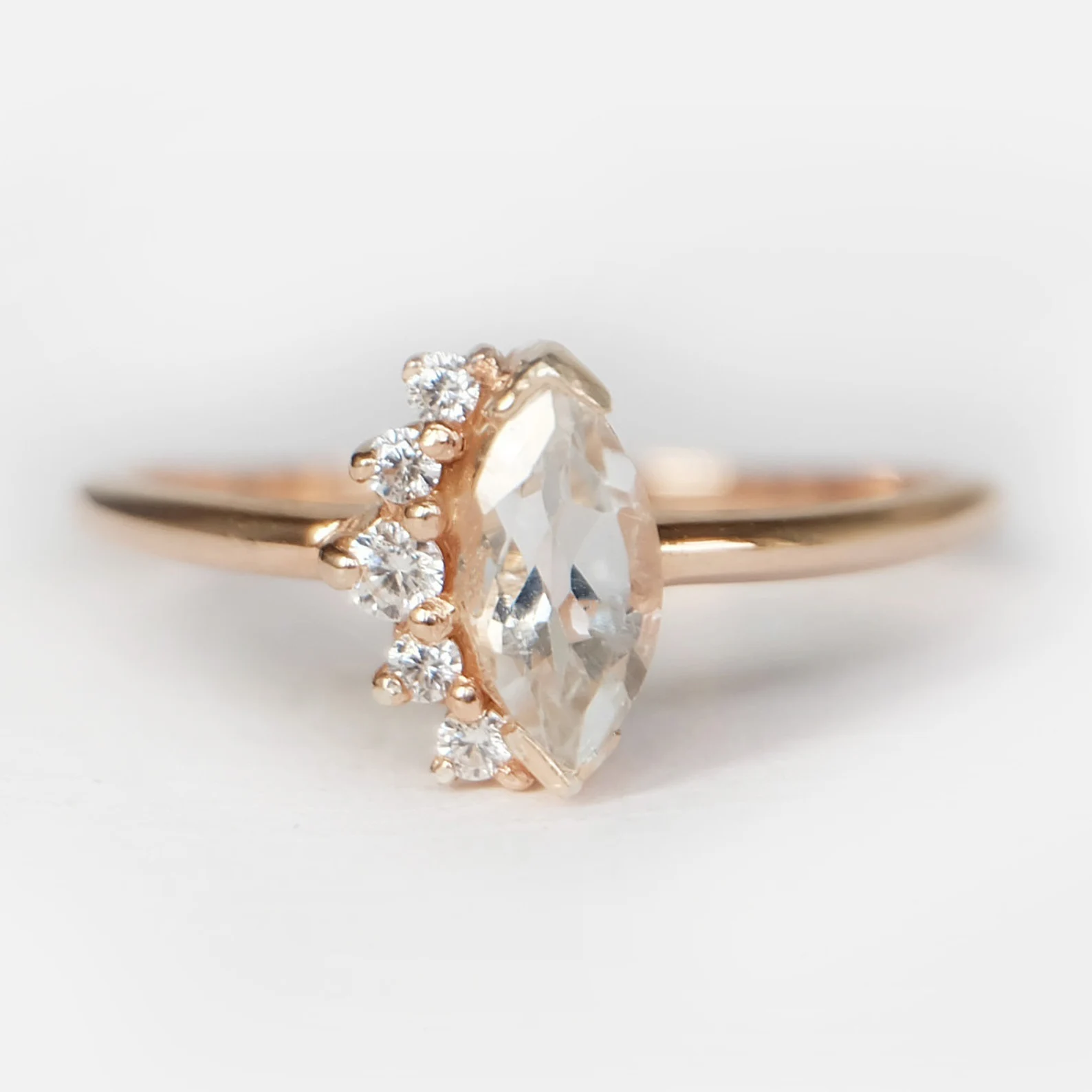 White Topaz Diamond Ring Prospere
