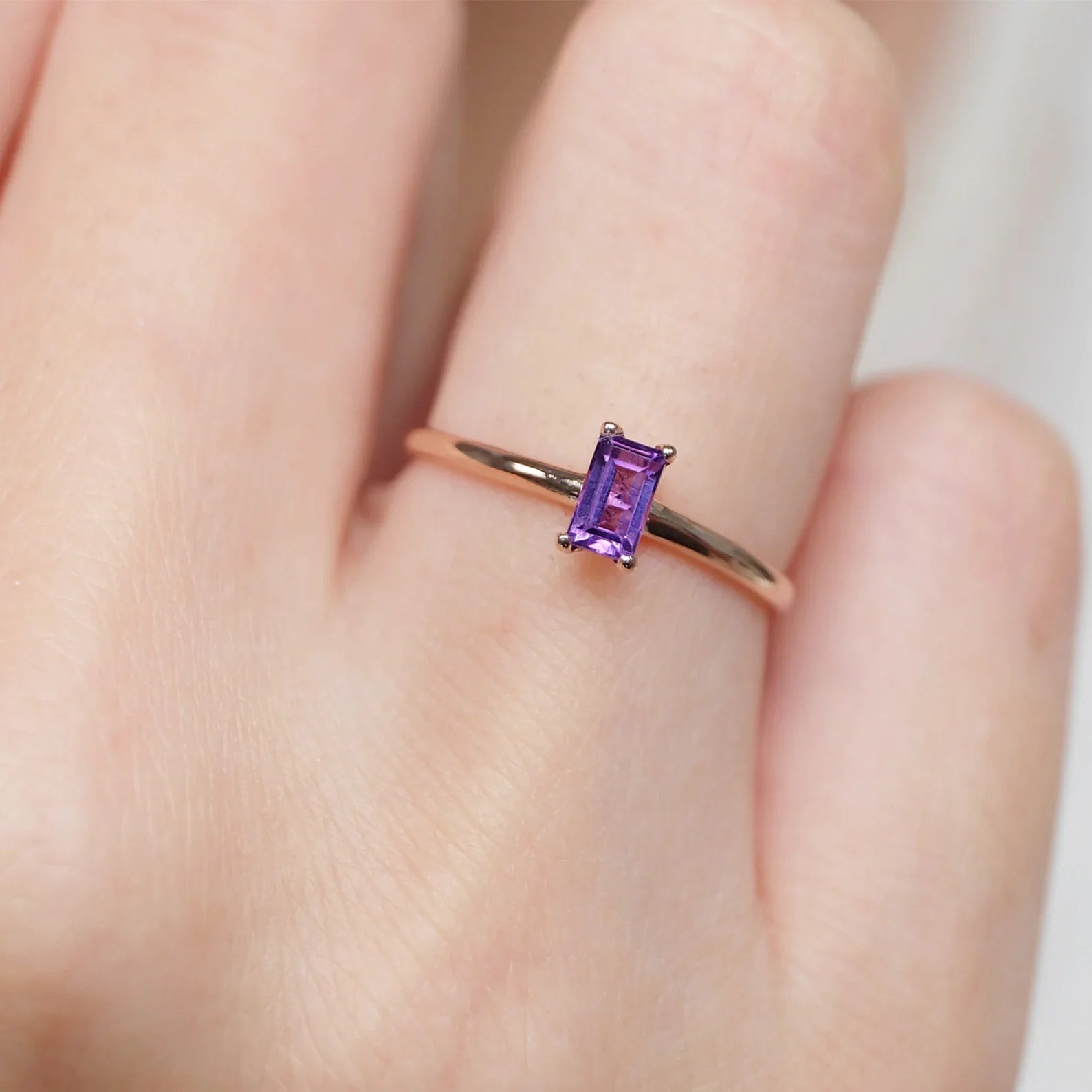 Amethyst Solitaire Ring Troyan - SOVATS