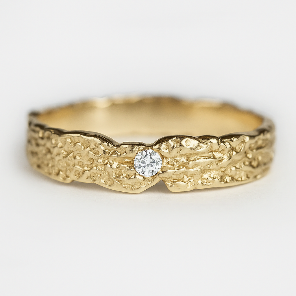 Textured Diamond Band Ring Iris