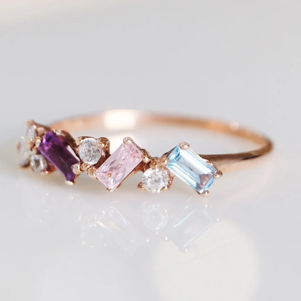 Quadruple Birthstone Ring Joan