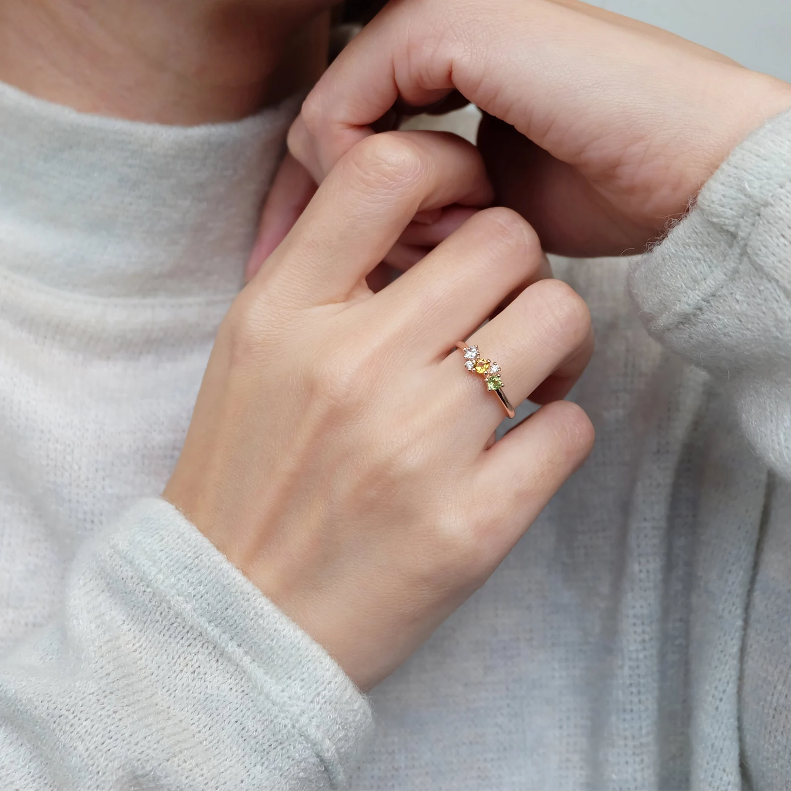 Triple Birthstone Ring Duri