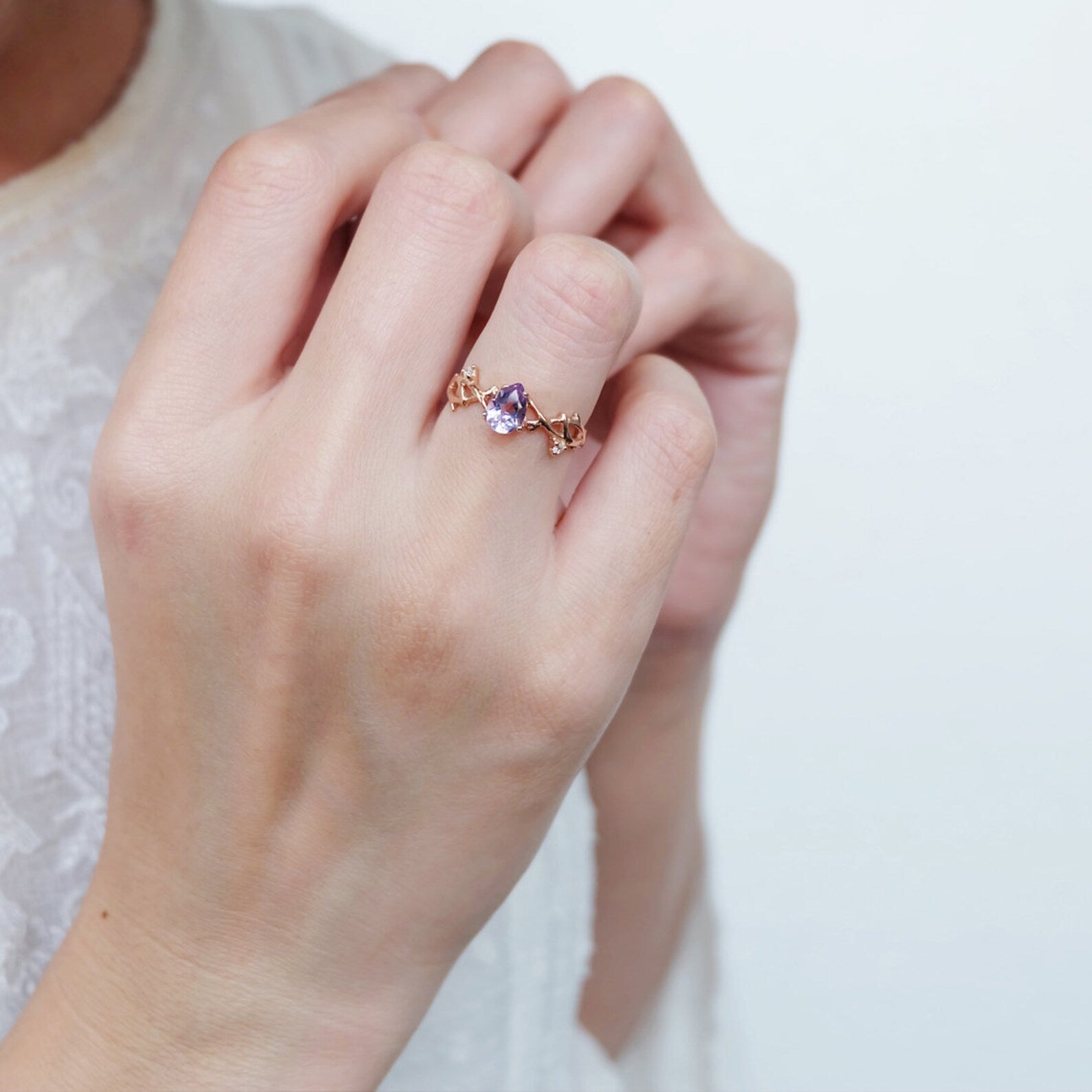 Amethyst Diamond Ring Lillia