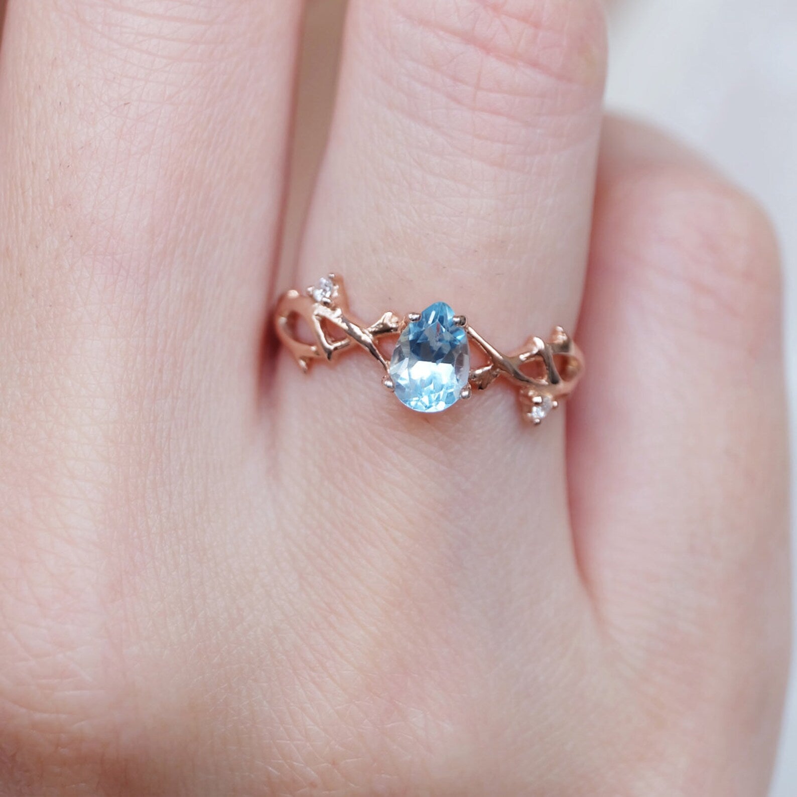 Aquamarine Diamond Ring Lillia