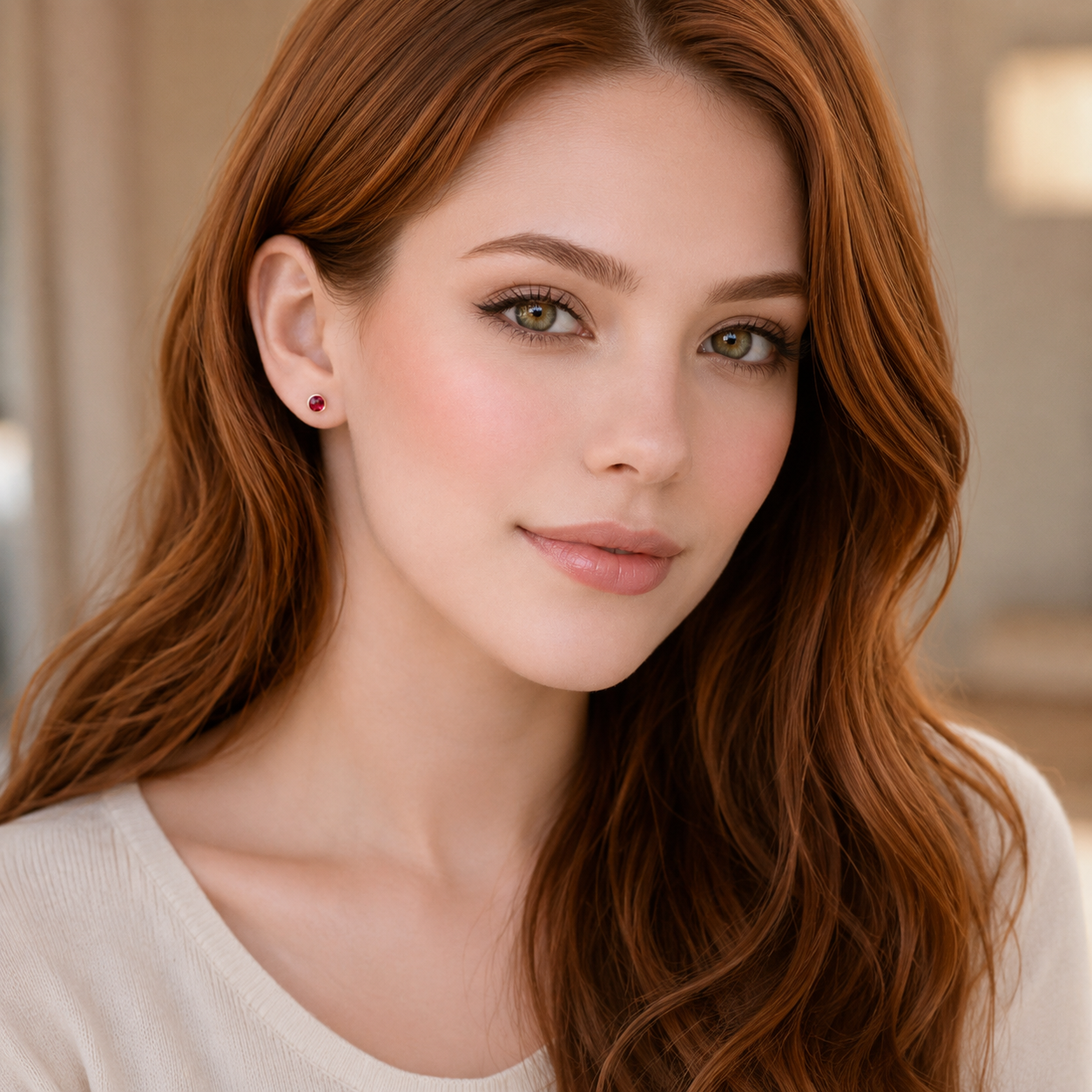 Ruby Gold Earrings Edda