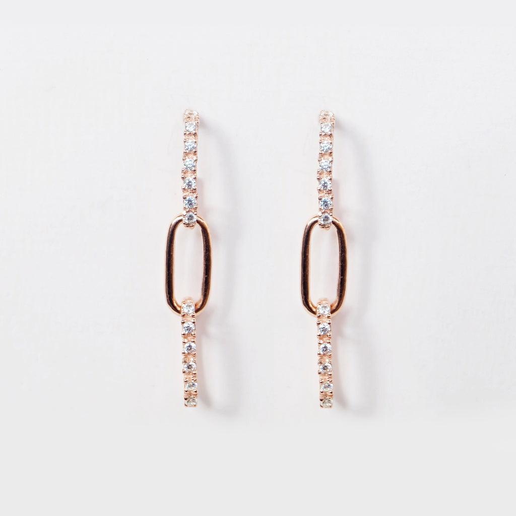 Drop Link Diamond Earrings Dipa - SOVATS