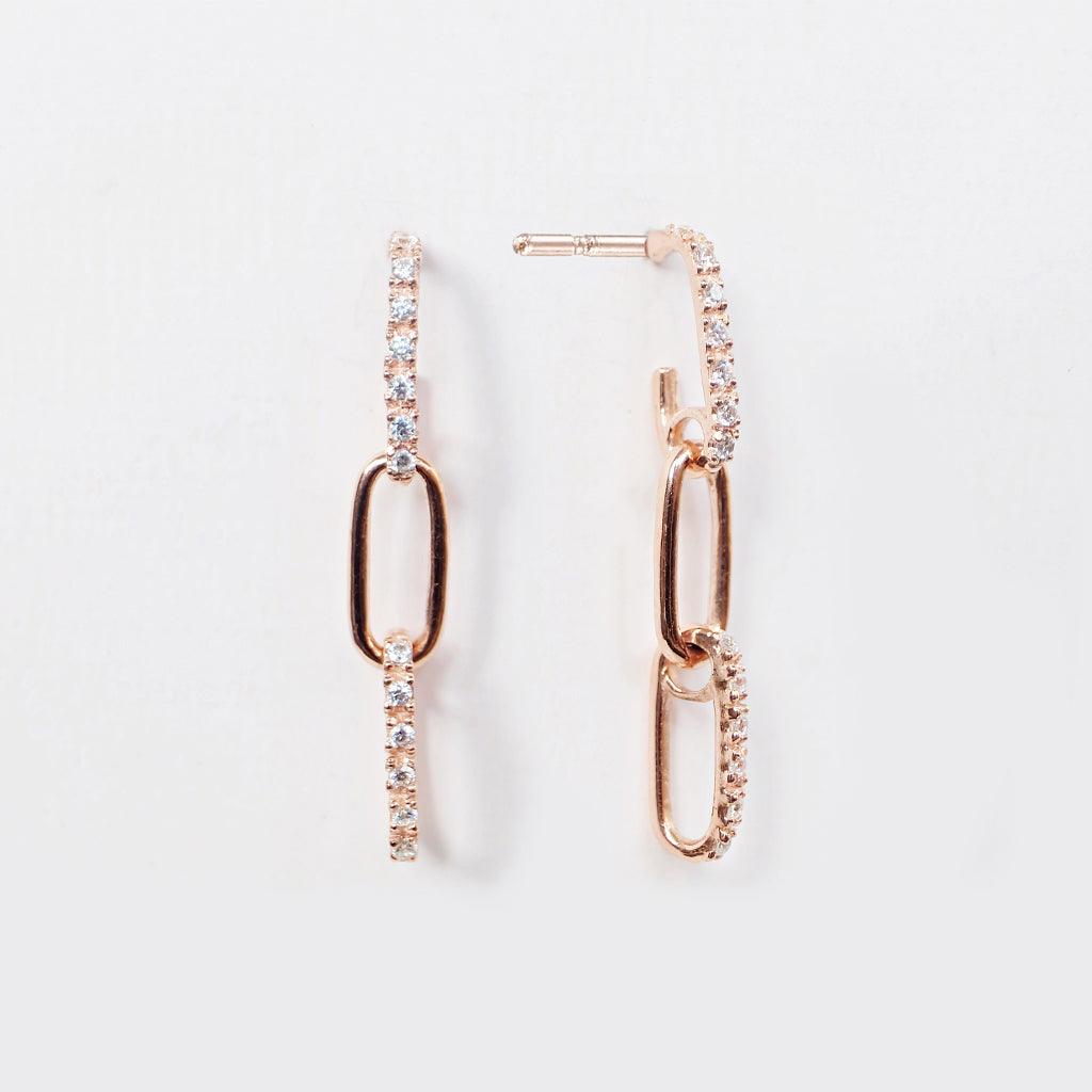 Drop Link Diamond Earrings Dipa - SOVATS
