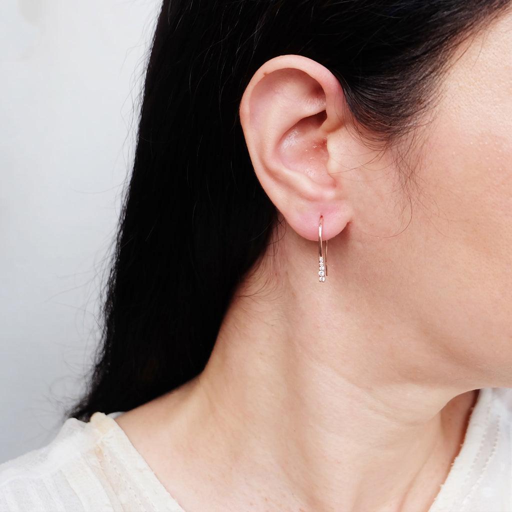 Diamond Hoop Earrings Richa - SOVATS