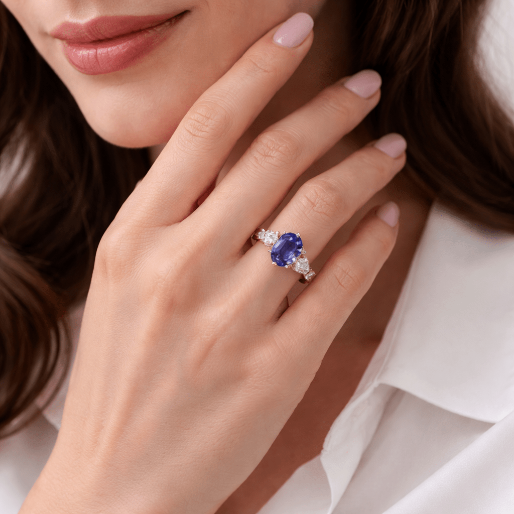 Alexandrite Diamond Engagement Gold Ring Emi - SOVATS