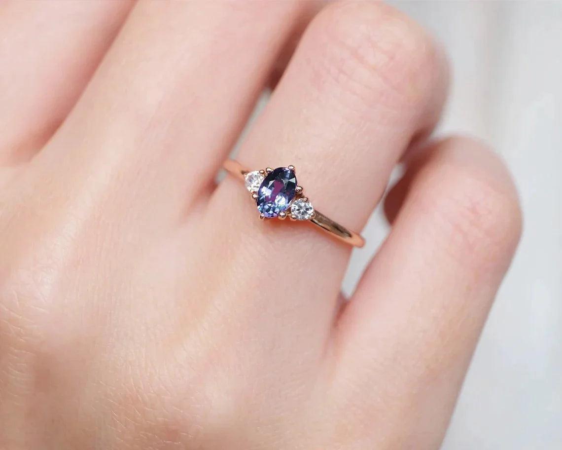 Alexandrite Engagement Ring Elan - SOVATS