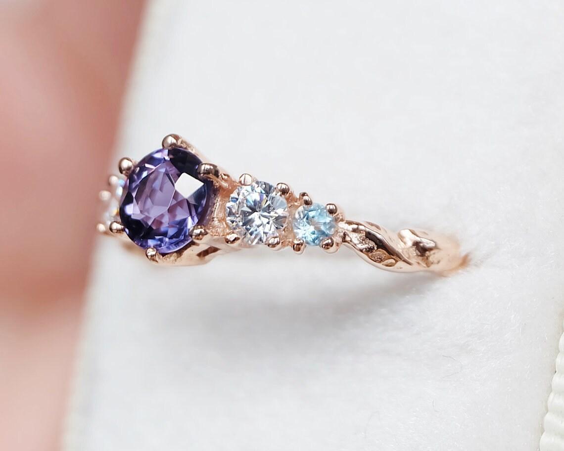 Alexandrite Engagement Ring Hyperbius - SOVATS