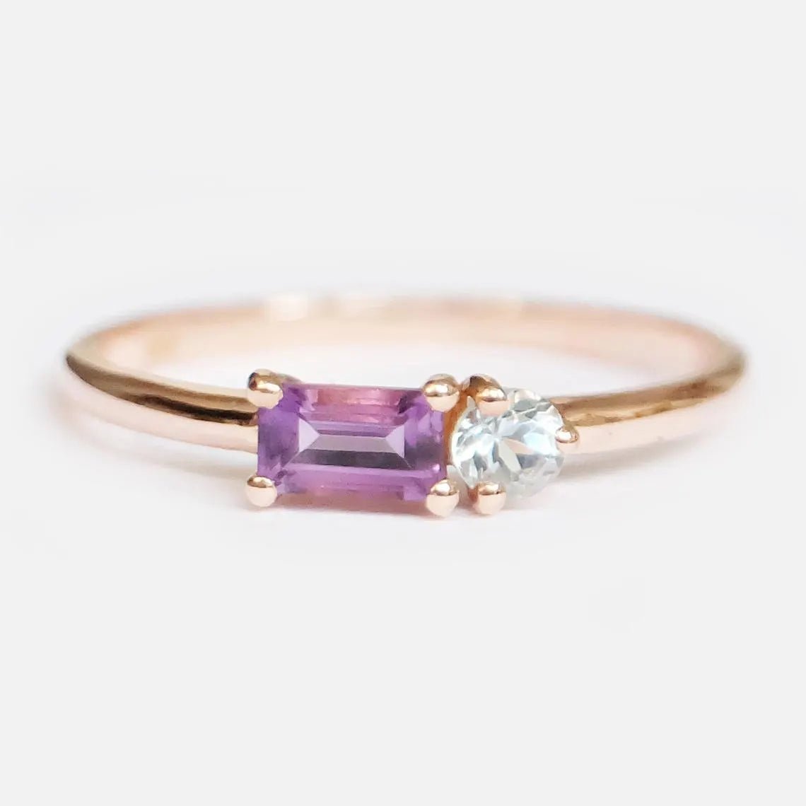 Amethyst and Aquamarine Ring Jana - SOVATS