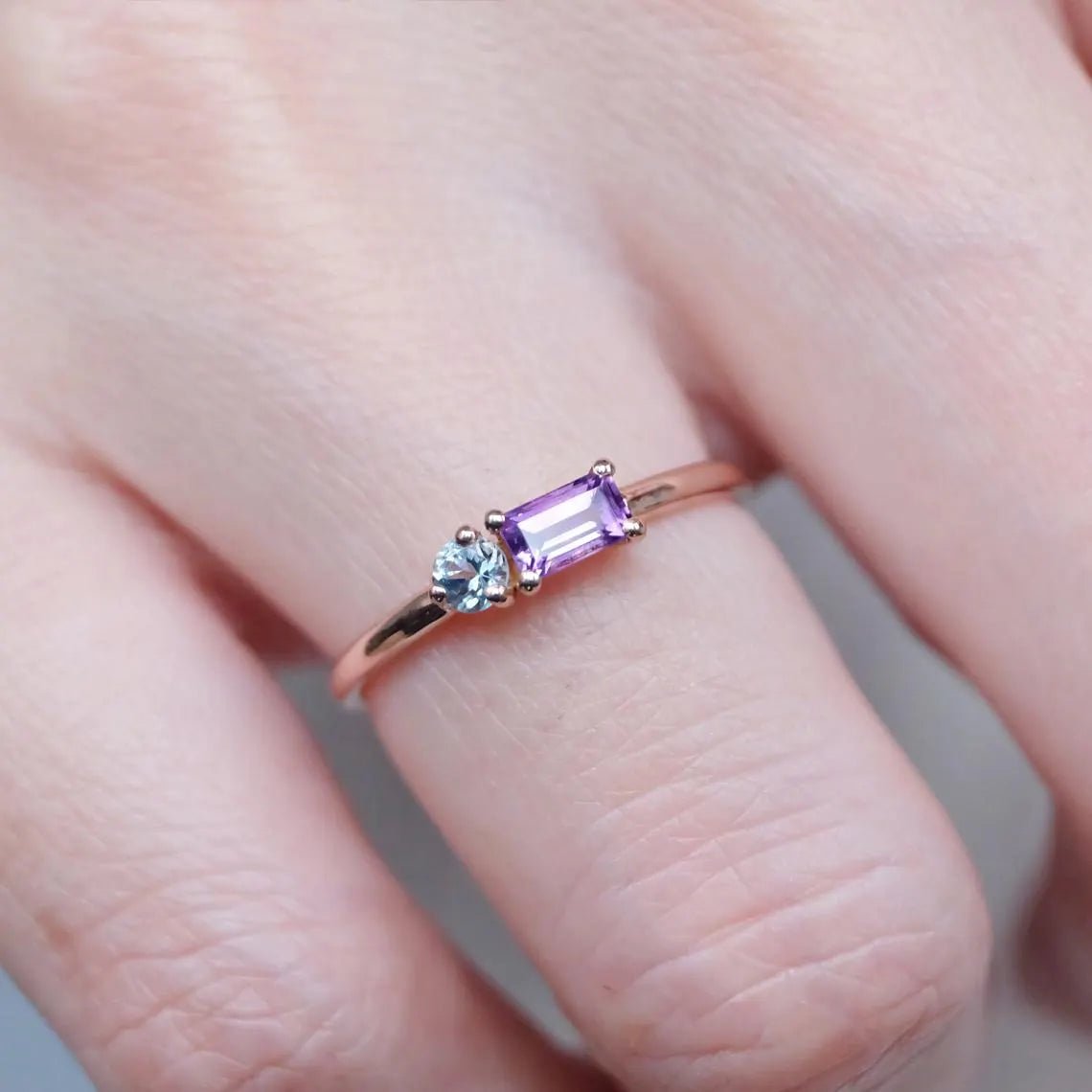 Amethyst and Aquamarine Ring Jana - SOVATS