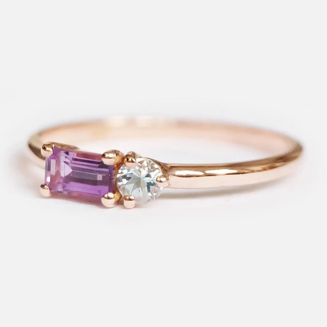 Amethyst and Aquamarine Ring Jana - SOVATS