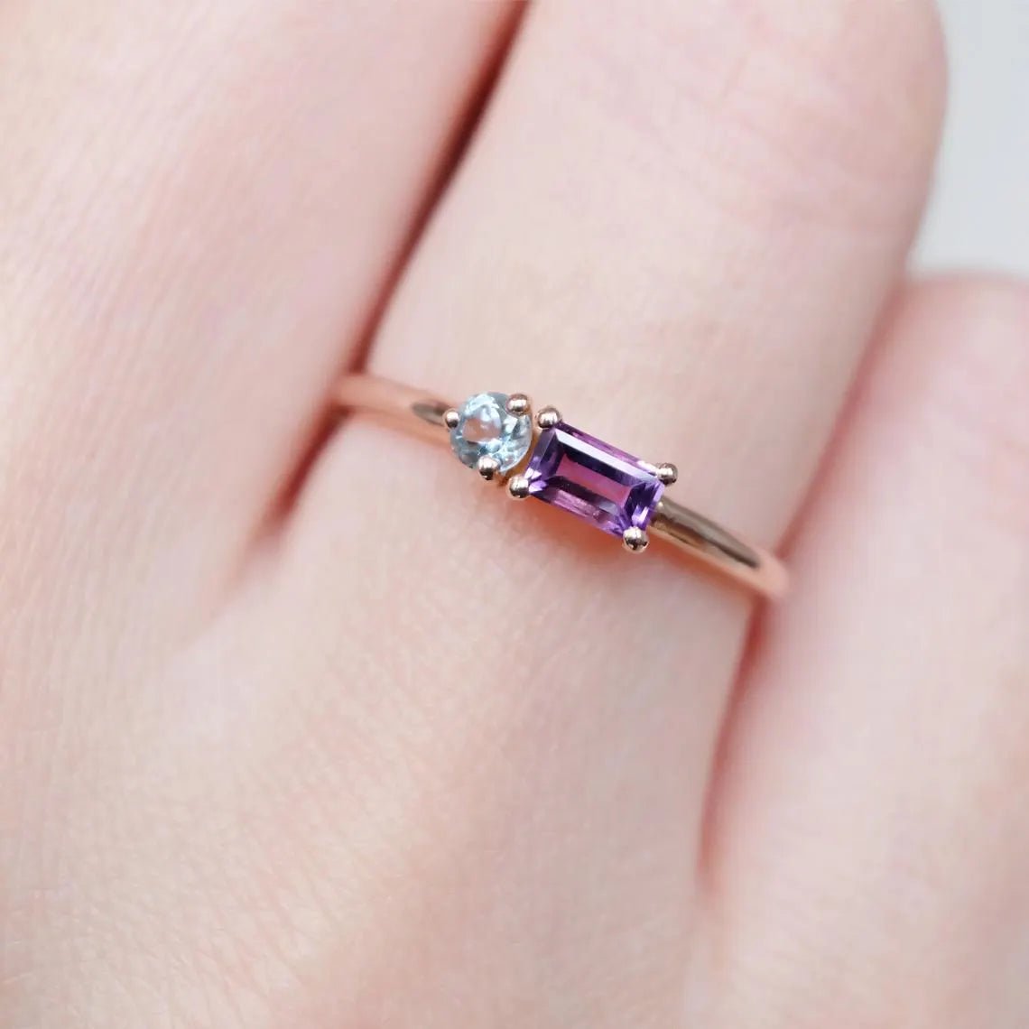 Amethyst and Aquamarine Ring Jana - SOVATS