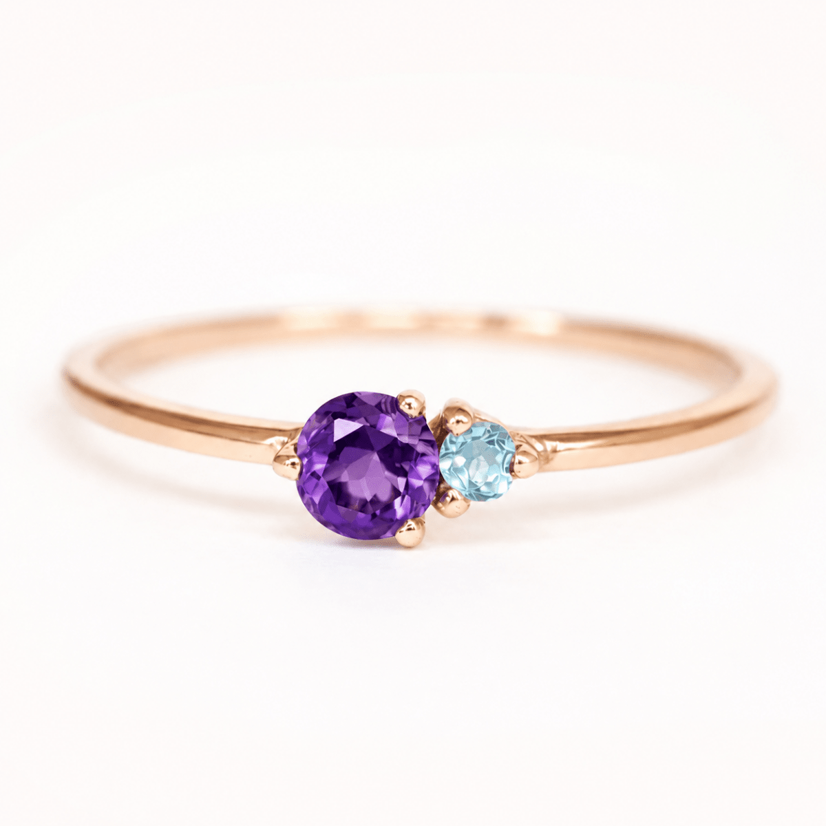 Amethyst Aquamarine Gold Ring Twila - SOVATS