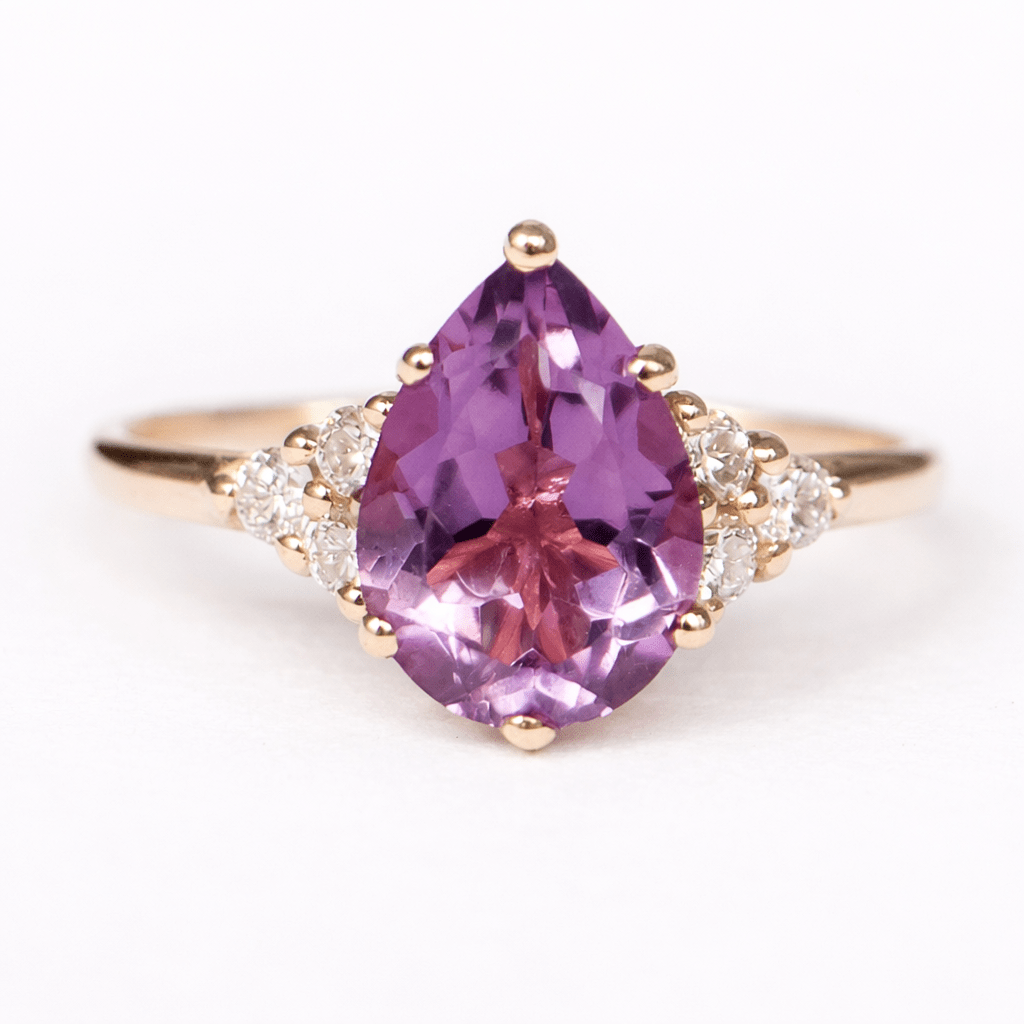 Amethyst Diamond Gold Ring Chandra - SOVATS