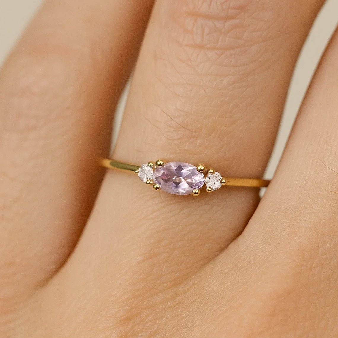 Amethyst Diamond Ring Afina - SOVATS