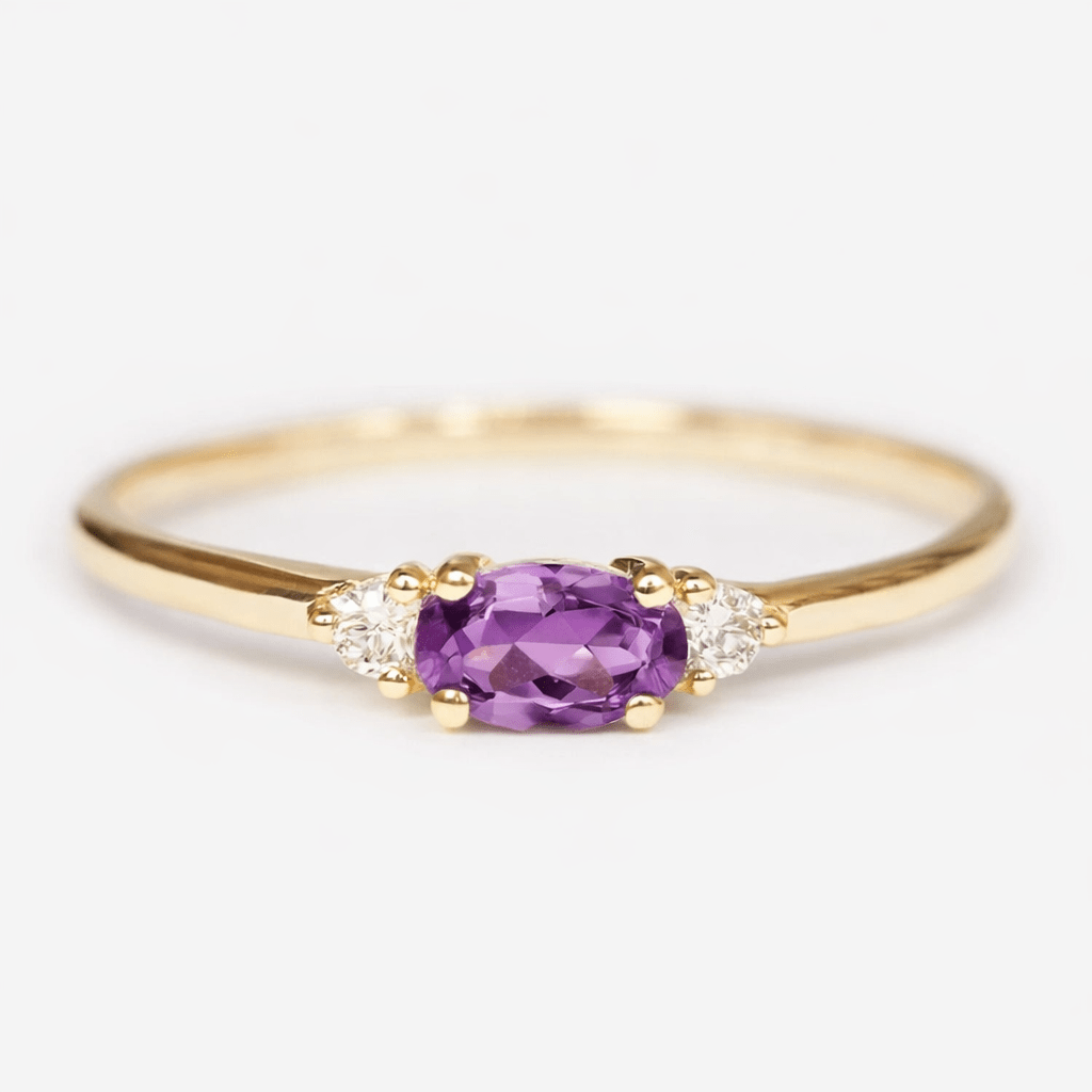 Amethyst Diamond Ring Afina - SOVATS