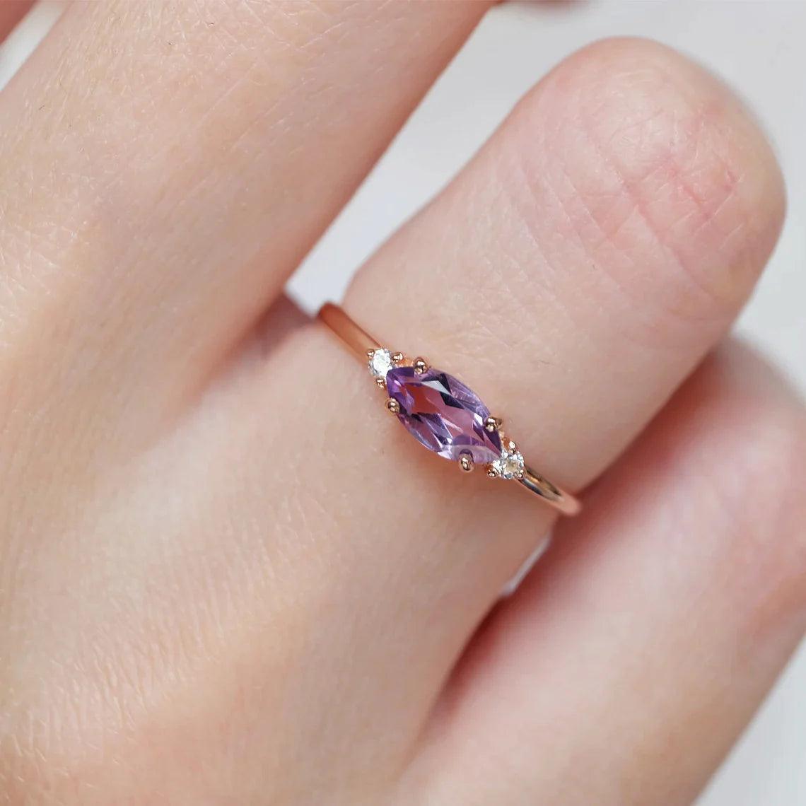 Amethyst Diamond Ring Centaurea - SOVATS
