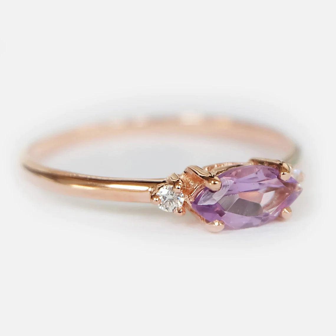 Amethyst Diamond Ring Centaurea - SOVATS