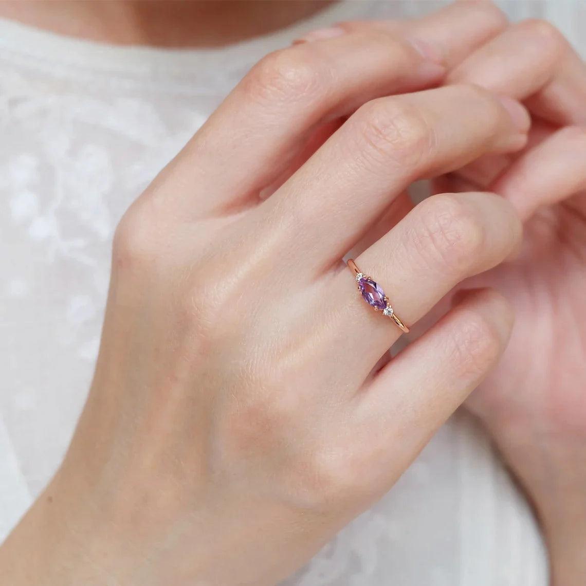 Amethyst Diamond Ring Centaurea - SOVATS