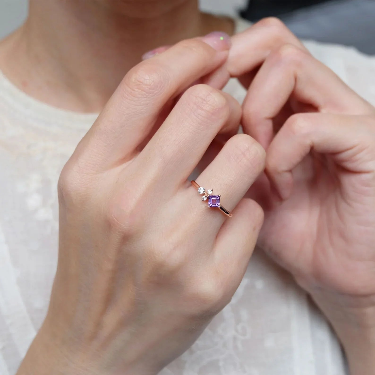 Amethyst Diamond Ring Irelia - SOVATS
