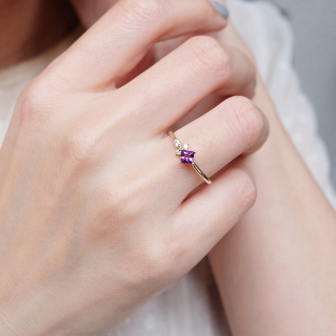 Amethyst Diamond Ring Irelia - SOVATS