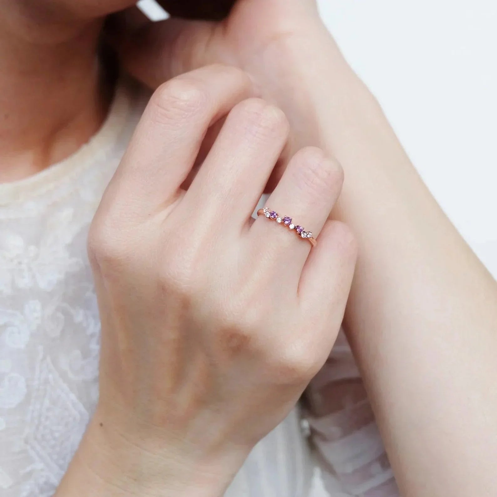 Amethyst Diamond Ring Liana - SOVATS