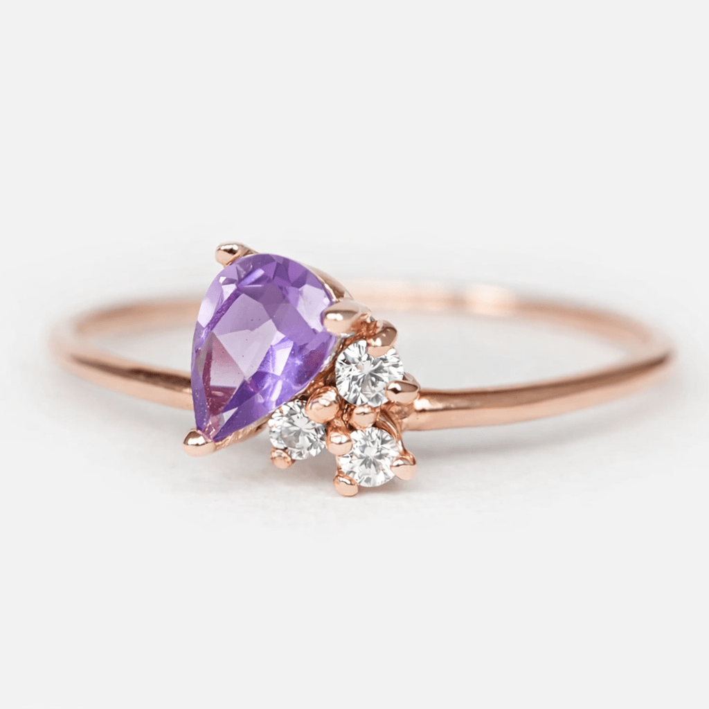Amethyst Diamond Ring Lin - SOVATS