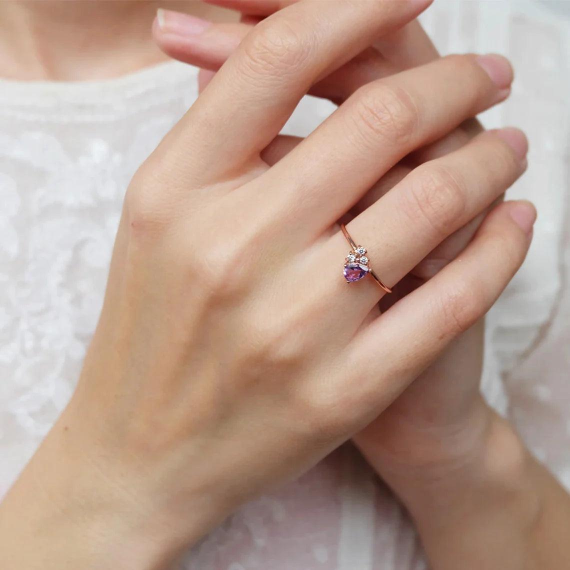 Amethyst Diamond Ring Lin - SOVATS