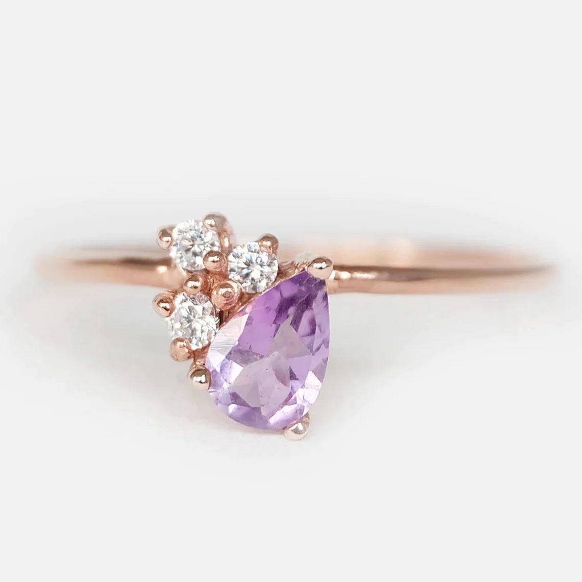 Amethyst Diamond Ring Lin - SOVATS