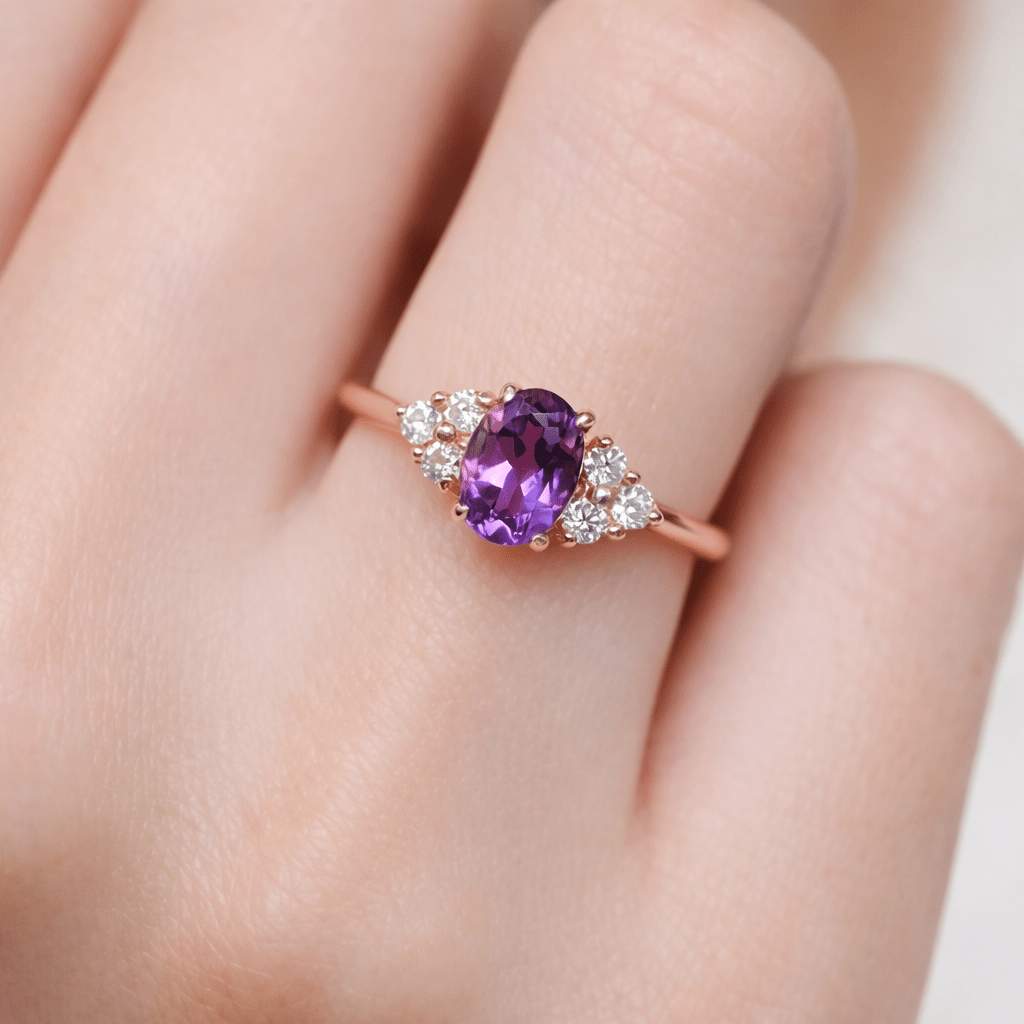 Amethyst Diamond Ring Lyla - SOVATS