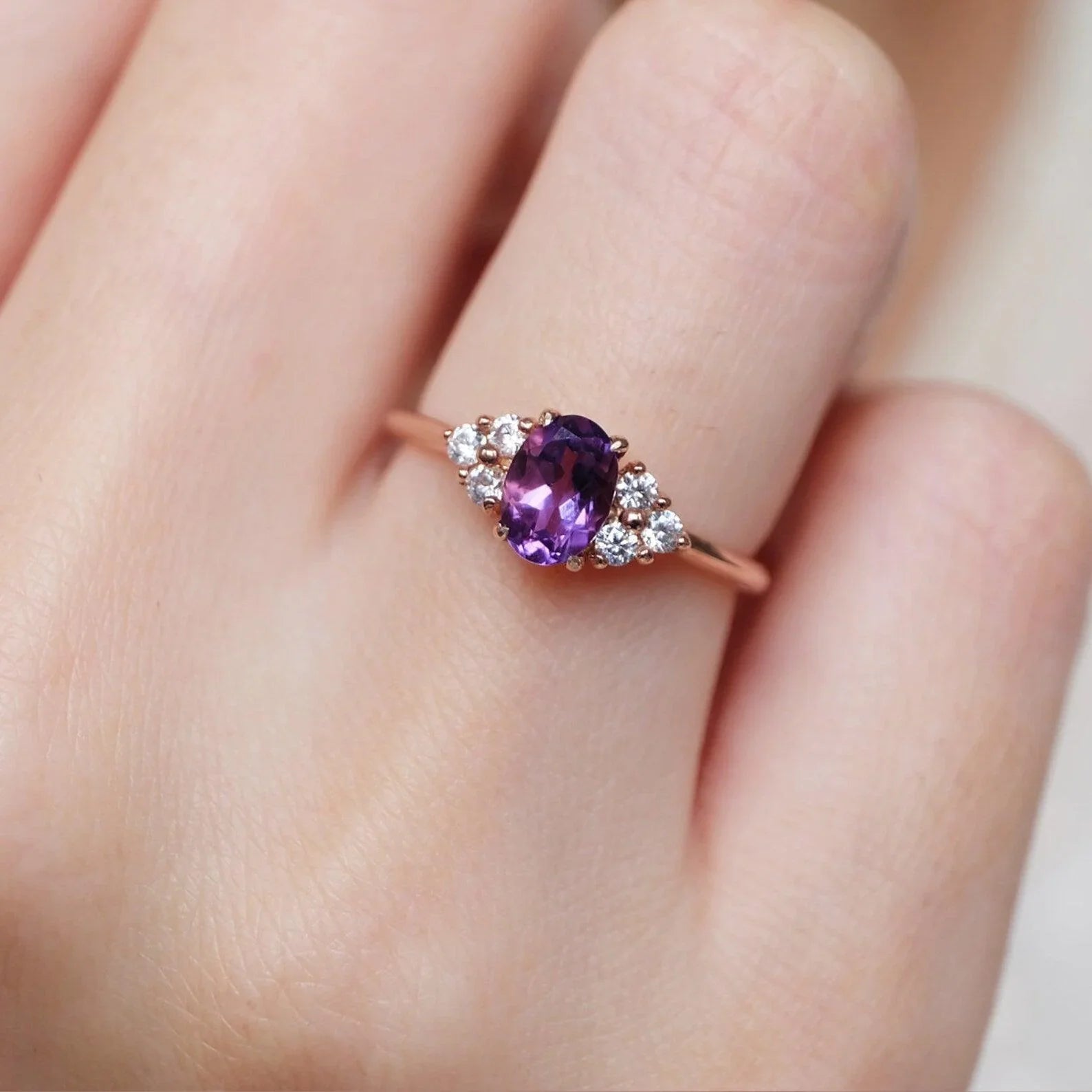 Amethyst Diamond Ring Lyla - SOVATS