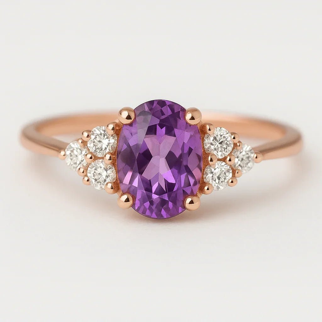 Amethyst Diamond Ring Lyla - SOVATS