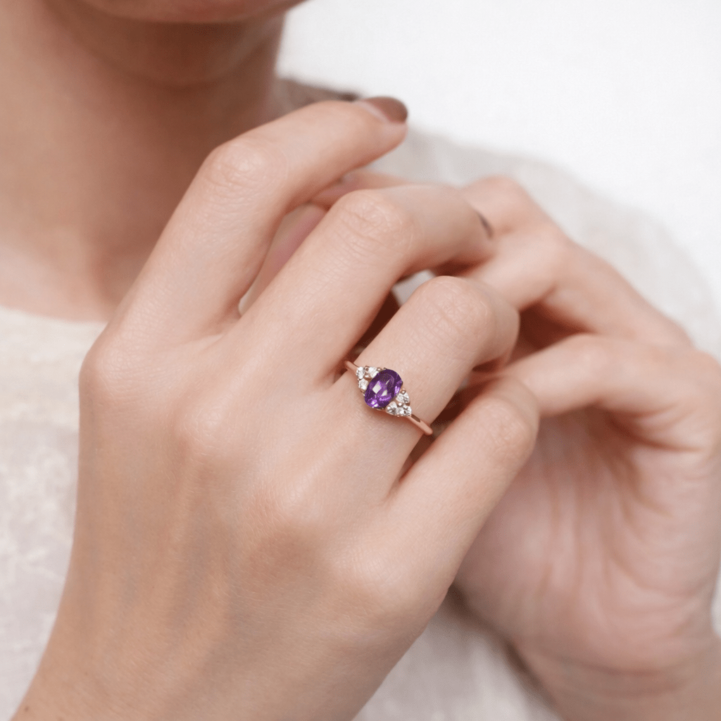 Amethyst Diamond Ring Lyla - SOVATS