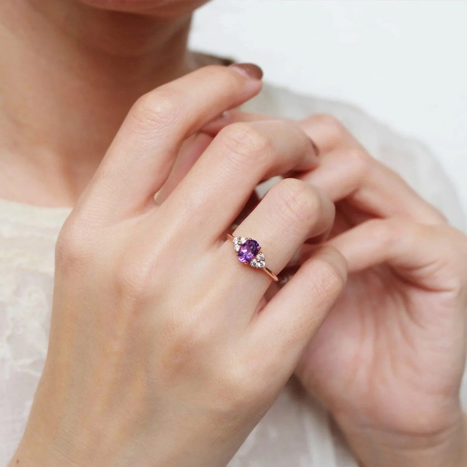 Amethyst Diamond Ring Lyla - SOVATS