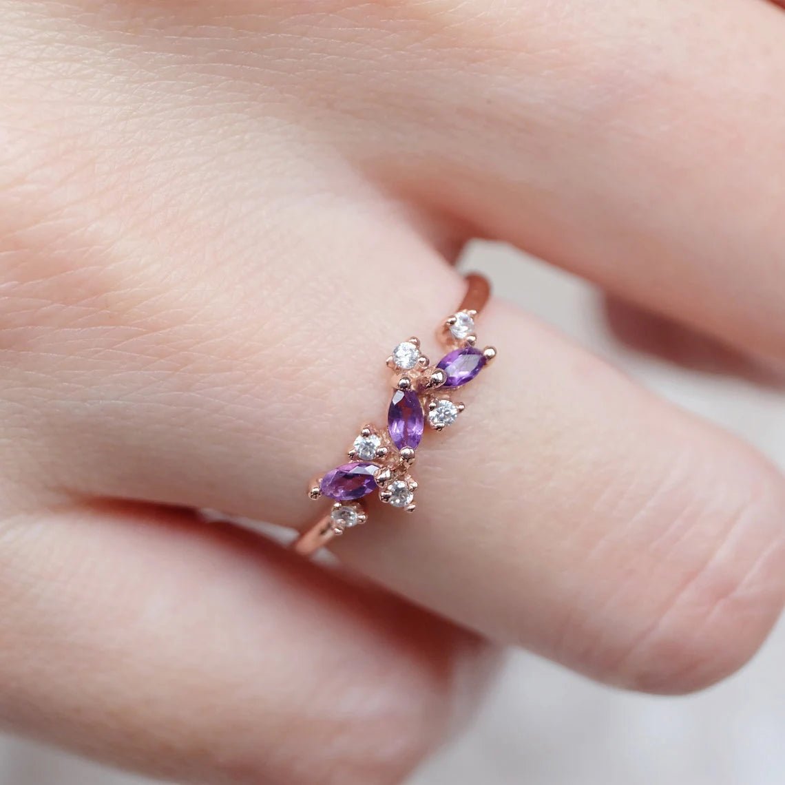 Amethyst Diamond Ring Raella - SOVATS
