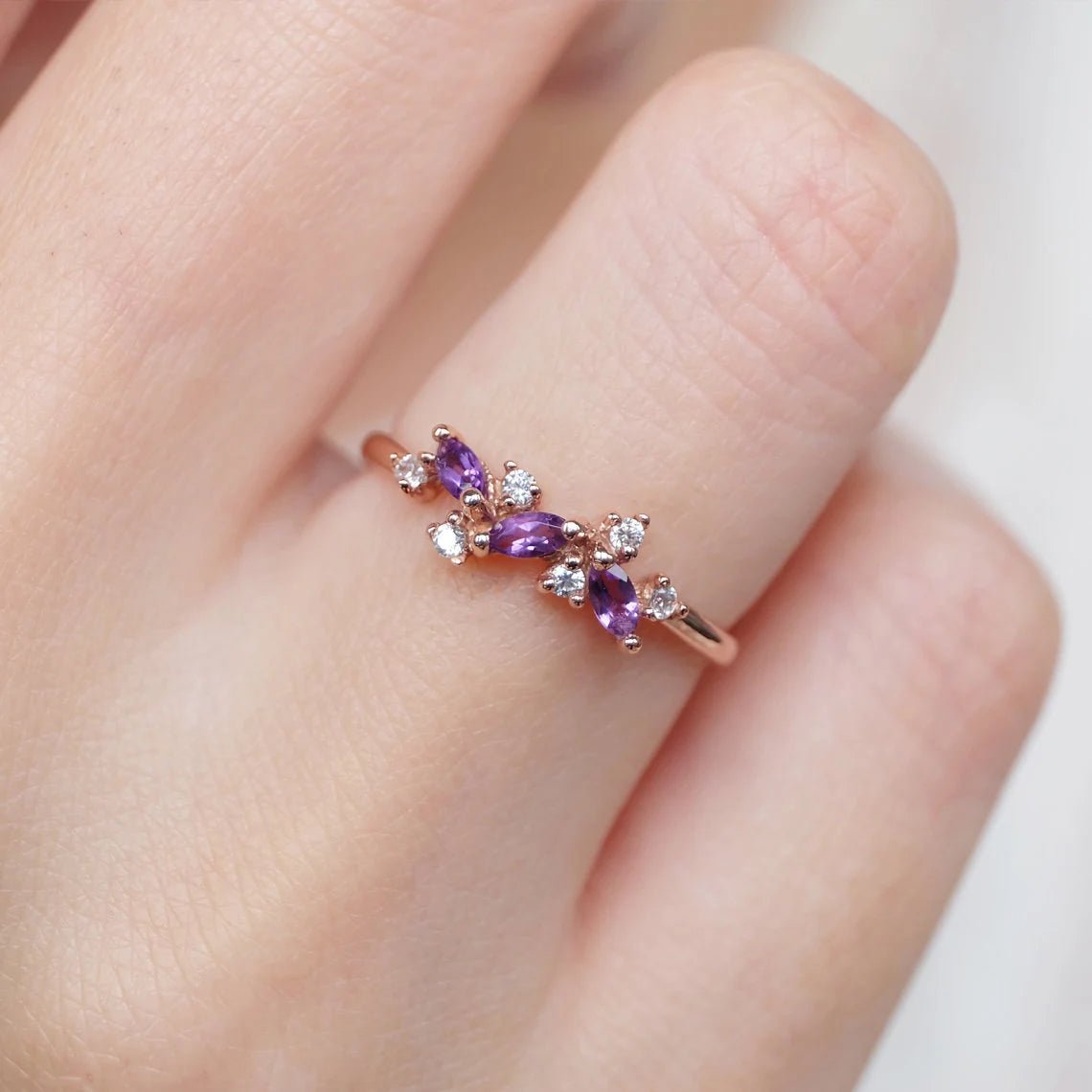 Amethyst Diamond Ring Raella - SOVATS