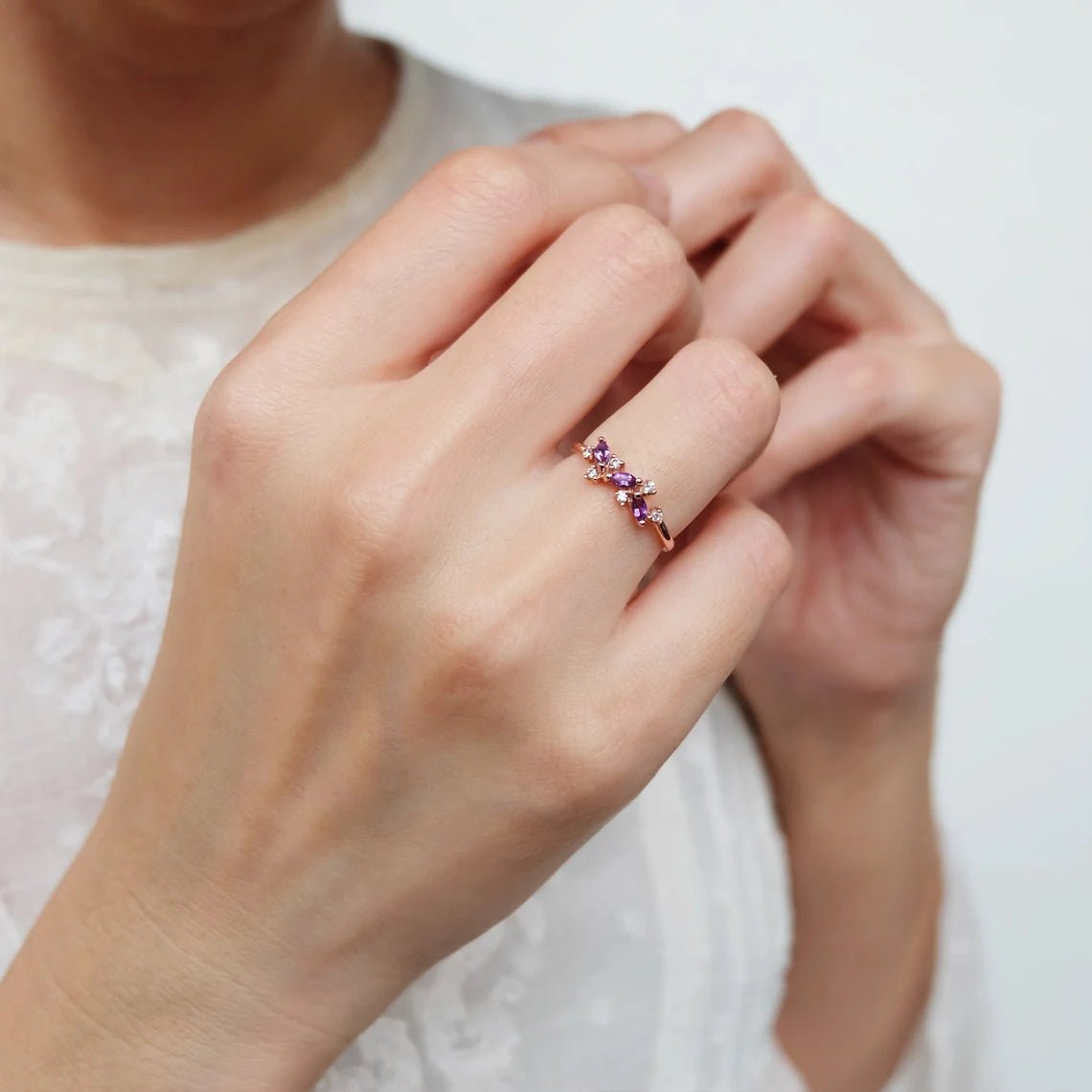Amethyst Diamond Ring Raella - SOVATS