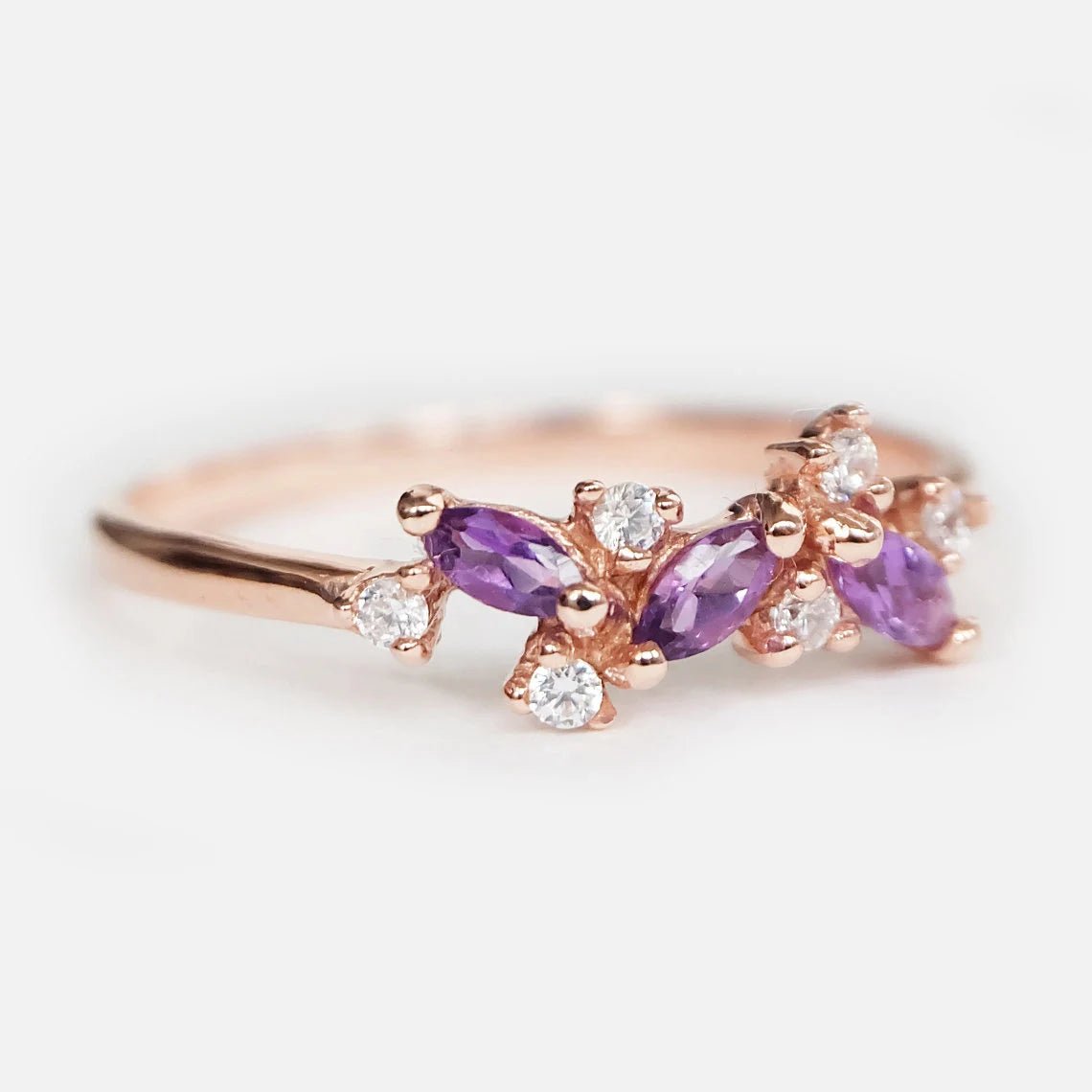 Amethyst Diamond Ring Raella - SOVATS