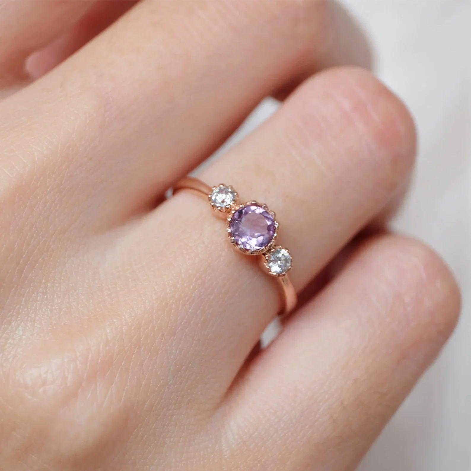 Amethyst Diamond Ring Samira - SOVATS