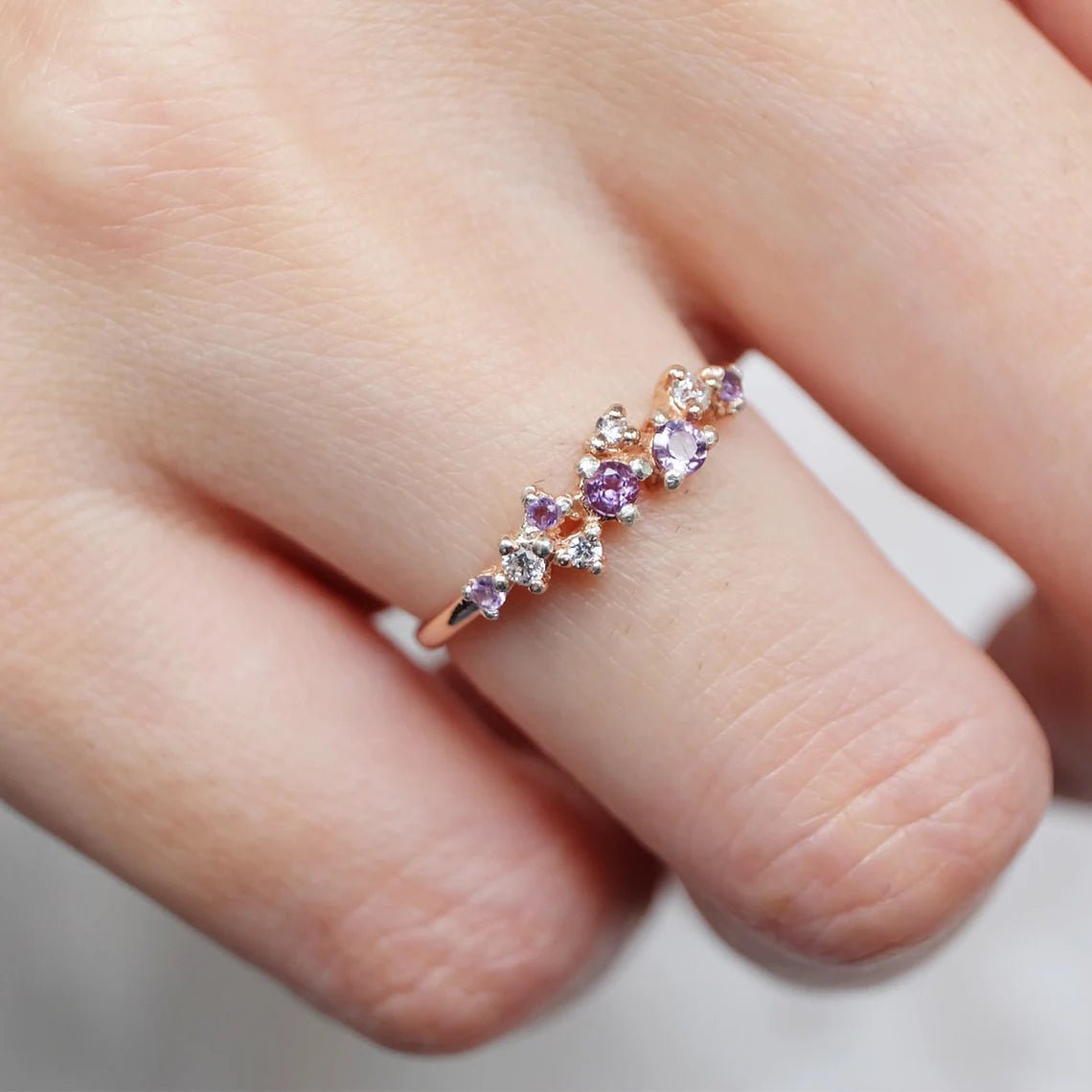 Amethyst Diamond Ring Sona - SOVATS