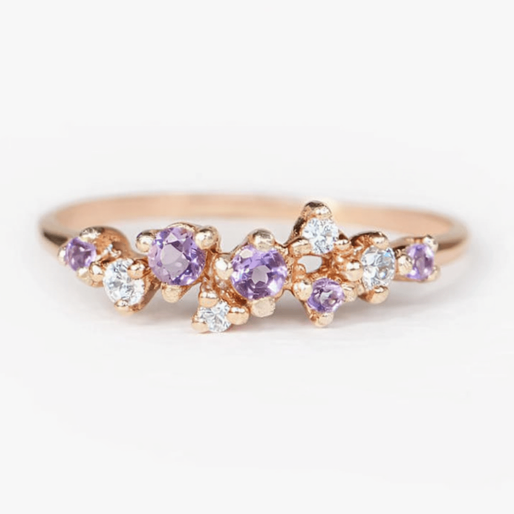 Amethyst Diamond Ring Sona - SOVATS