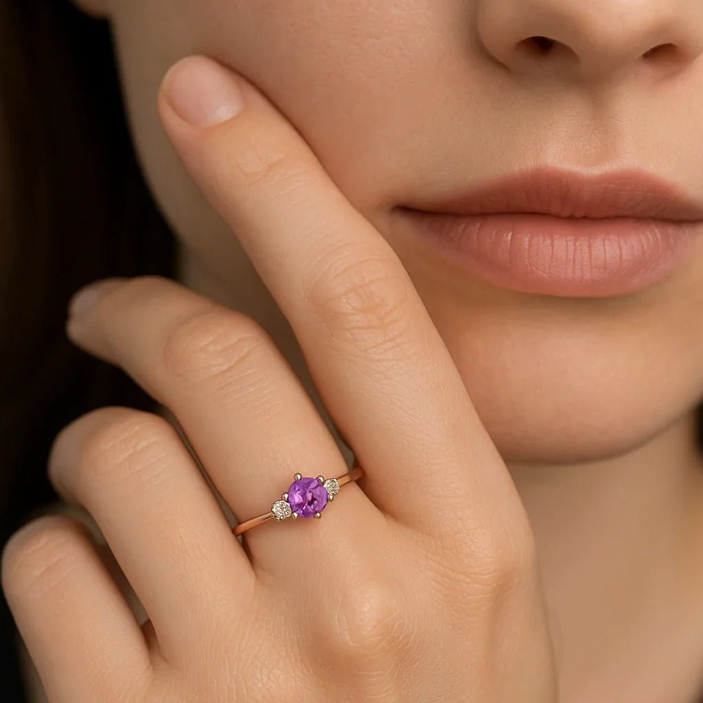 Amethyst Diamond Ring Toki - SOVATS