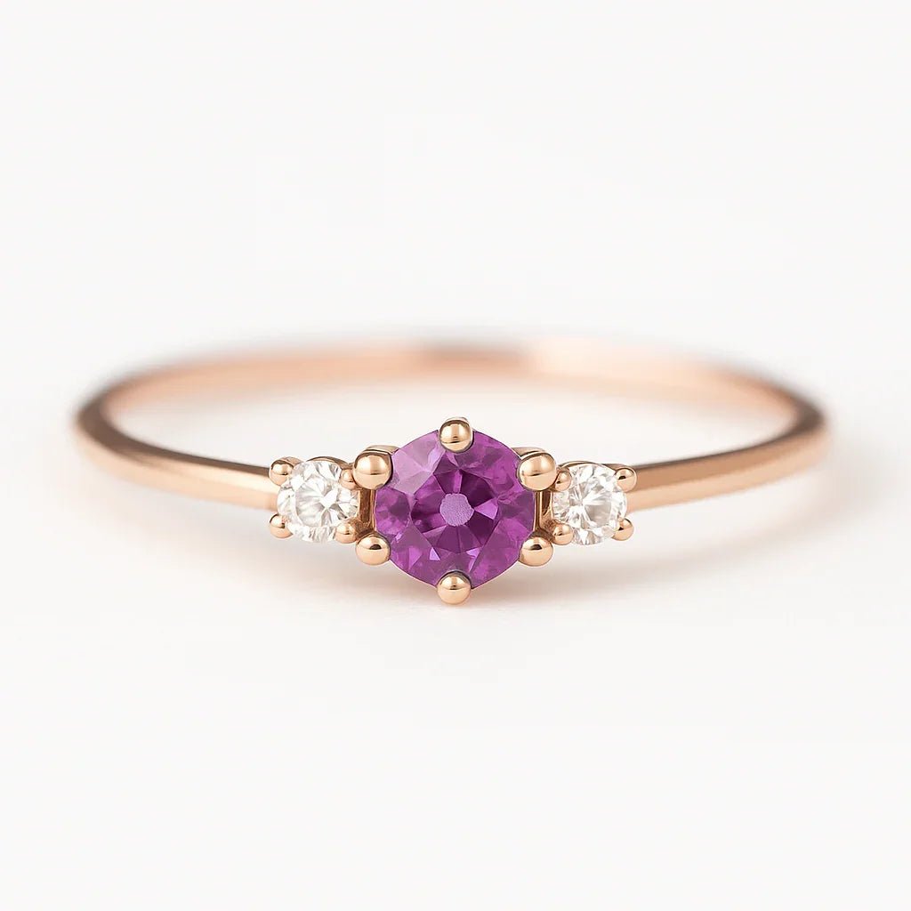 Amethyst Diamond Ring Toki - SOVATS