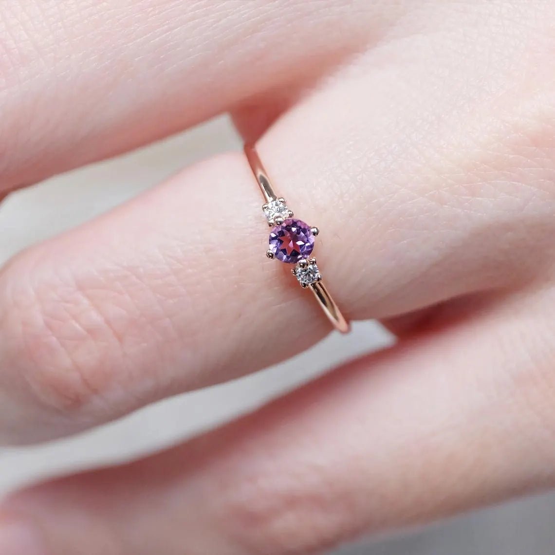 Amethyst Diamond Ring Toki - SOVATS